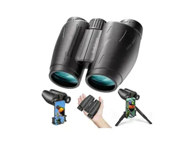 25x30 HD Binoculars for Adults - Waterproof, Large View with Phone Adapter & Tripod